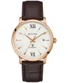 Bulova Unisex Automatic Hudson Brown Leather Strap Watch 39mm In No Color