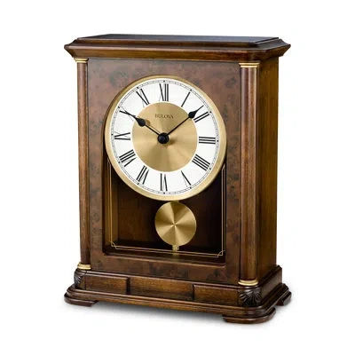 Bulova Vanderbilt Wall Clock In Brown