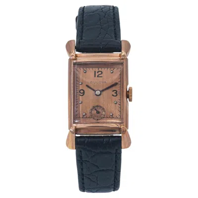 Pre-owned Bulova Vintage 1940s  Ambassador 14k Rose Gold Watch In Red