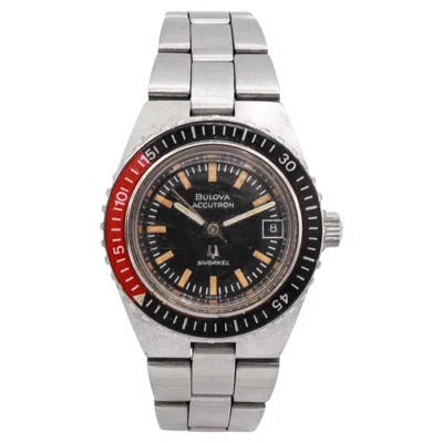 Pre-owned Bulova Vintage  Accutron Snorkel Stainless Steel Red/black Bezel Women's Watch In Multi