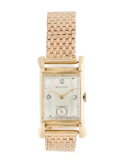 Pre-owned Bulova Vintage Watch, 21mm In Multicolor