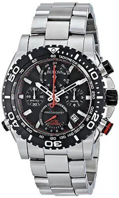 Pre-owned Bulova Watch Men's 98b212 Precisionist Silver/black With Box