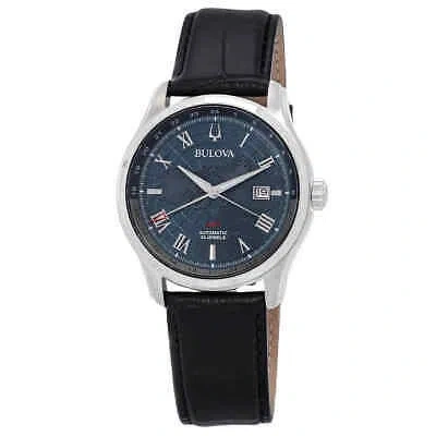 Pre-owned Bulova Wilton Gmt Automatic Blue Dial Men's Watch 96b385