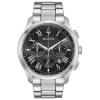 Bulova Wilton Mens Silver Tone Stainless Steel Bracelet Watch 96b288 In Transparent