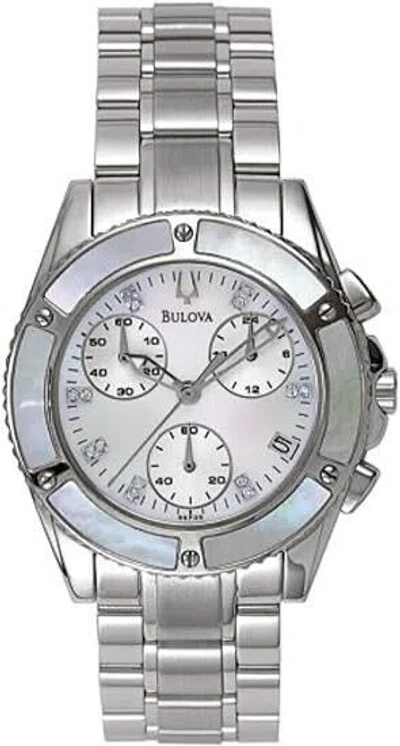 Pre-owned Bulova Women's 96p25 Diamond Dial Chronograph Watch