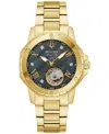 Bulova Diamond Womens Automatic Gold Tone Stainless Steel Bracelet Watch 97p171 In Gold-tone
