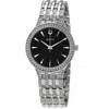 Bulova Women's Black Dial Watch In Silver