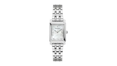 Pre-owned Bulova Women's  Diamond 96p244 Watch In Stainless Steel In Silver