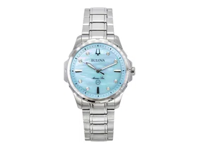 Pre-owned Bulova Women's  Marine Star 96p248 Watch In Stainless Steel