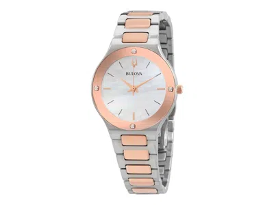 Pre-owned Bulova Women's  Millennia Twotone Diamond 98r274 Watch In Stainless Steel In Silver