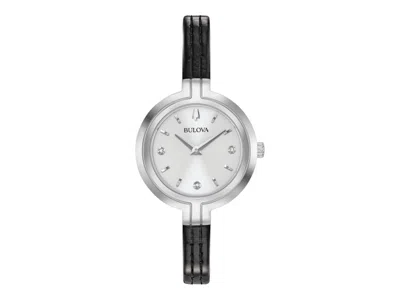 Pre-owned Bulova Women's  Rhapsody Diamond 96p211 Watch In Stainless Steel In Silver