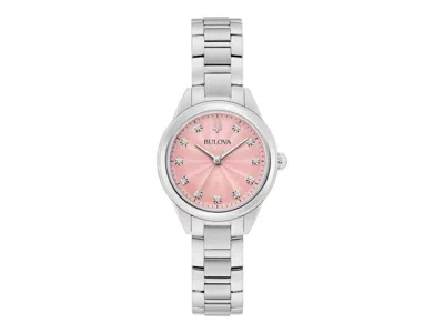 Pre-owned Bulova Women's  Sutton 96p249 Watch In Stainless Steel