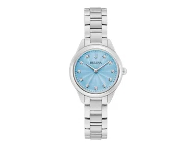 Pre-owned Bulova Women's  Sutton 96p250 Watch In Stainless Steel