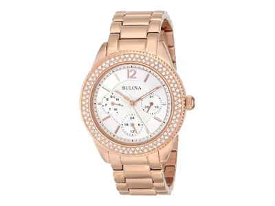 Pre-owned Bulova Women's  Swarovski Crystals 97n101 Watch In Stainless Steel In Silver