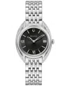 Bulova Women's Classic Diamond (1/10 Ct. T.w.) Stainless Steel Bracelet Watch 30mm, A Macy's Exclusive In Silver-tone