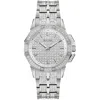 Bulova Crystal Octava Womens Crystal Accent Silver Tone Stainless Steel Bracelet Watch 96l305 In Silver