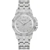 Bulova Crystal Octava Womens Crystal Accent Silver Tone Stainless Steel Bracelet Watch 96l305 In Silver