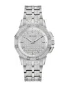 Bulova Crystal Octava Womens Crystal Accent Silver Tone Stainless Steel Bracelet Watch 96l305