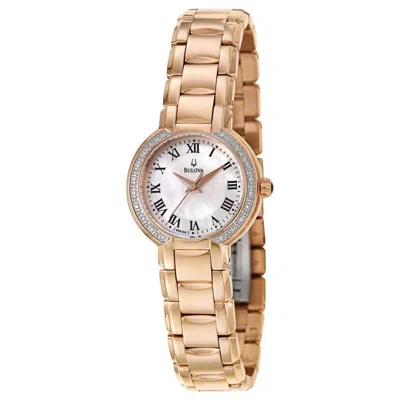 Bulova Women's Classic White Dial Watch In Gold