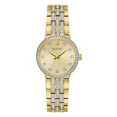 Bulova Women's Crystal Gold Dial Watch