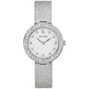 Bulova Crystal Womens Crystal Accent Silver Tone Stainless Steel Strap Watch 96l329 In Silver