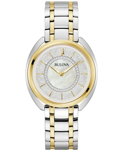 Bulova Women's Duality Diamond (1/10 Ct. T.w.) Two-tone Stainless Steel Bracelet Watch Box Set 34mm