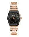 Bulova Modern Gemini Womens Diamond Accent Rose Goldtone Stainless Steel Bracelet Watch 97p158 In Transparent