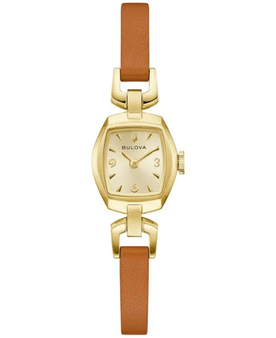 Bulova Goddess Of Time Jackie Leather Strap Watch, 18mm X 18mm In Brown