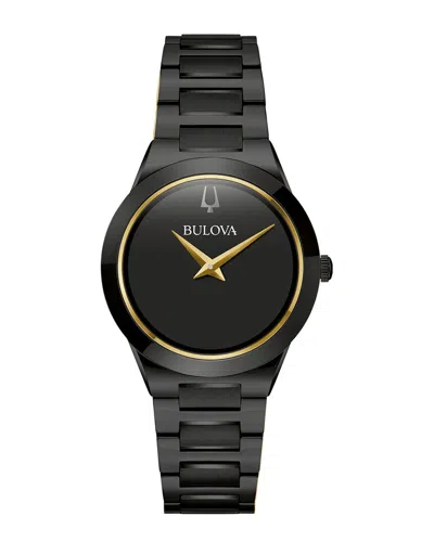 Bulova Modern Womens Black Stainless Steel Bracelet Watch 98l314