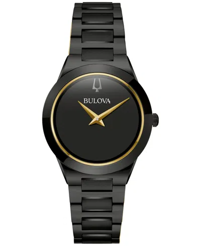 Bulova Modern Womens Black Stainless Steel Bracelet Watch 98l314
