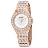Bulova Phantom Womens Crystal Accent Rose Goldtone Stainless Steel Bracelet Watch 98l268 In Gold