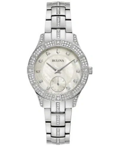 Bulova Women's Phantom Crystal Stainless Steel Bracelet Watch 31mm In Silver