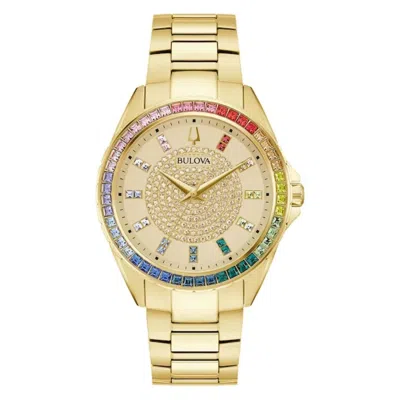Bulova Phantom Crystal-embellished 32mm Watch In Purple