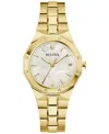 Bulova Women's Prestige Gold-tone Stainless Steel Bracelet Watch 32mm In Gold-tone