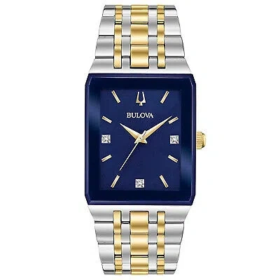 Pre-owned Bulova Women's Quadra Blue Dial Watch - 98d154