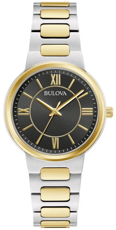 Pre-owned Bulova Women's Quartz Silvergold Stainless Steel Romannumerals Watch 32mm 98l285