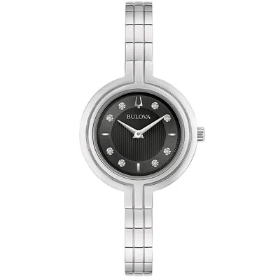 Bulova Women's Rhapsody Black Dial Watch In White
