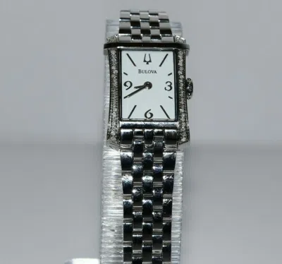 Pre-owned Bulova Women's Ss Diamond White 96r186 $895 Watch