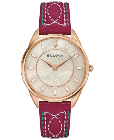 Bulova Stetson Sutton Watch, 34.5mm In Burgundy