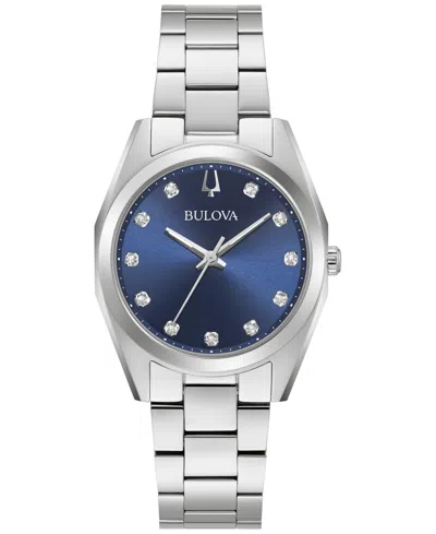 BULOVA WOMEN'S SURVEYOR DIAMOND ACCENT STAINLESS STEEL BRACELET WATCH 31MM