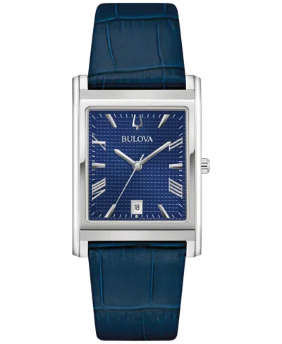 Bulova Men's Sutton Blue Leather Strap Watch 29mm In No Color