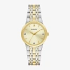 Bulova Womens Diamond Accent Two Tone Stainless Steel Bracelet Watch 98p224 In Multi