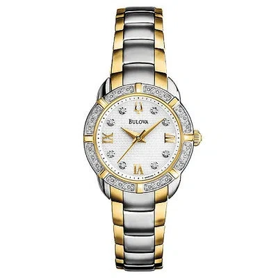 Pre-owned Bulova Womens Diamond Accent Watch 98r170