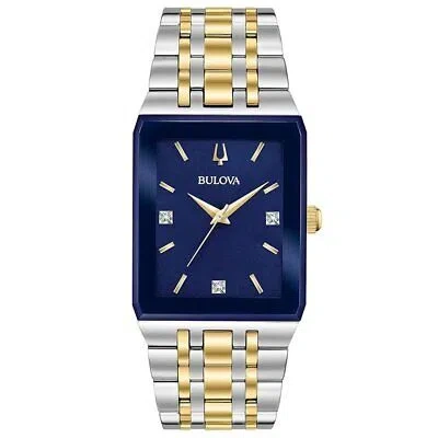 Pre-owned Bulova Womens Quadra Blue Dial Watch - 98d154