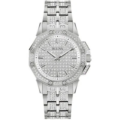 Pre-owned Bulova Womens Silver Dial Quartz Watch 96l305 Stainless Steel Bracelet Water