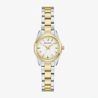 Bulova Womens Two Tone Stainless Steel Bracelet Watch 98l331 In Gold