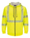 Bulwark Men's Hi-visibility Zip-front Hooded Fleece Sweatshirt With Waffle Lining In Multi