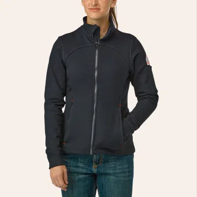 Bulwark Women's Fr Fleece Zip-front Work Jacket In Black