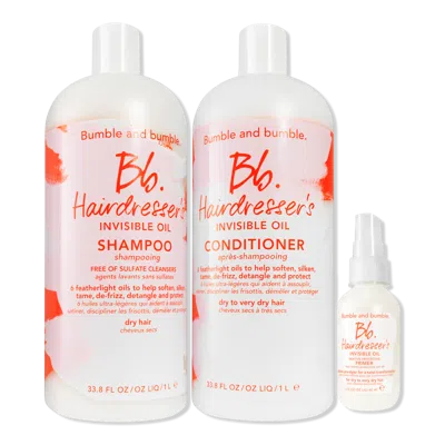 Bumble And Bumble Hairdresser's Invisible Oil Shampoo + Conditioner Jumbo With Travel Size Primer