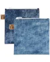 Bumkins Denim-print Large Snack Bags, 2 Pack In Blue